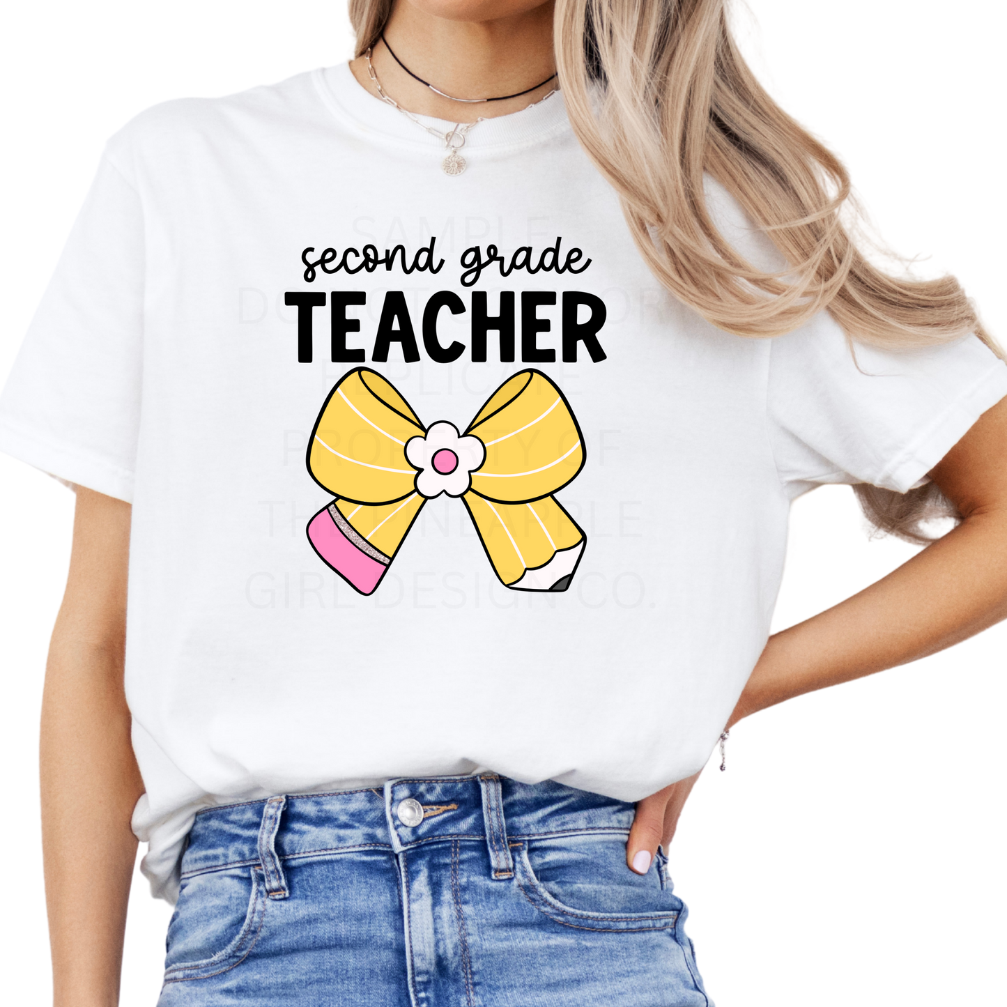 2nd Grade Teacher Bow Tee