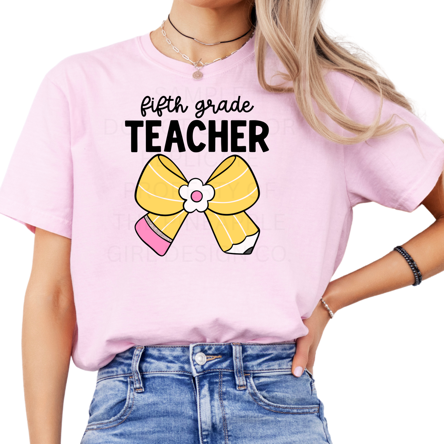 5th Grade Teacher Bow Tee