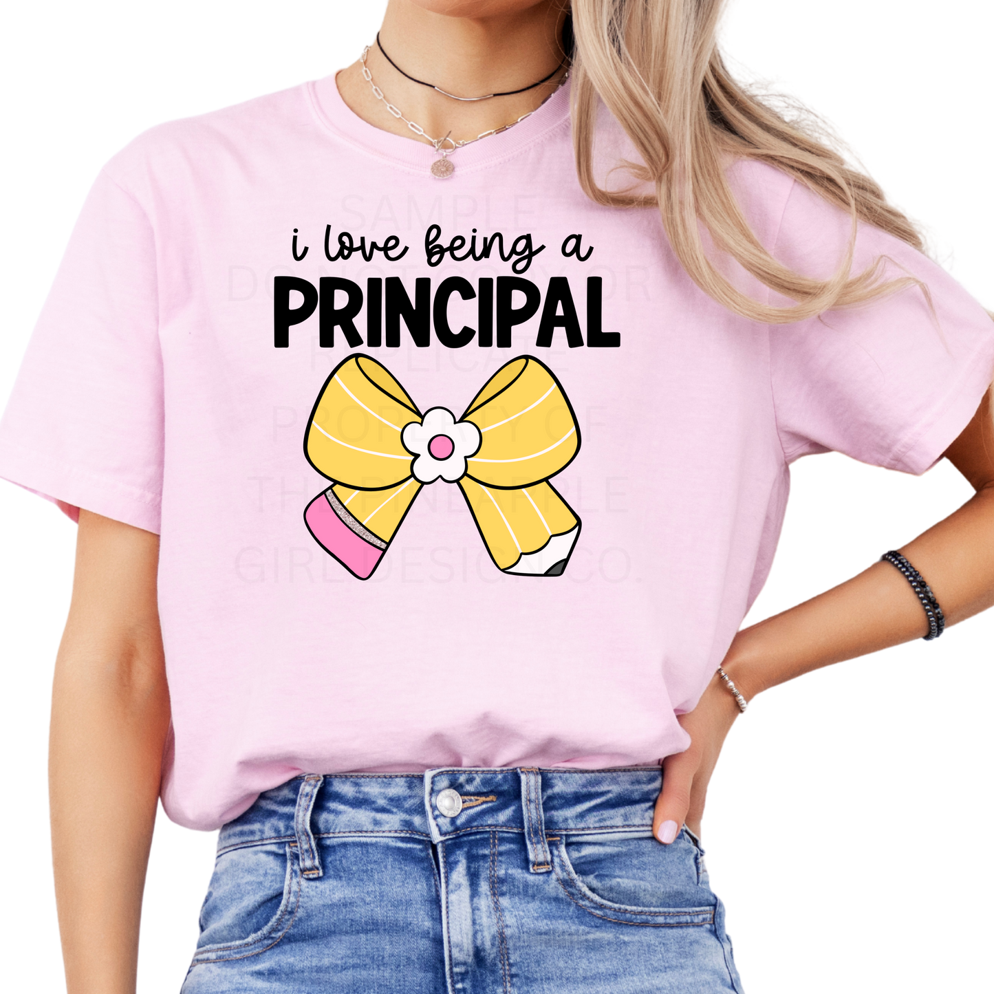 I Love Being A Principal Bow Tee