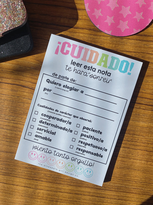 SPANISH Happy Notes | Note Pad