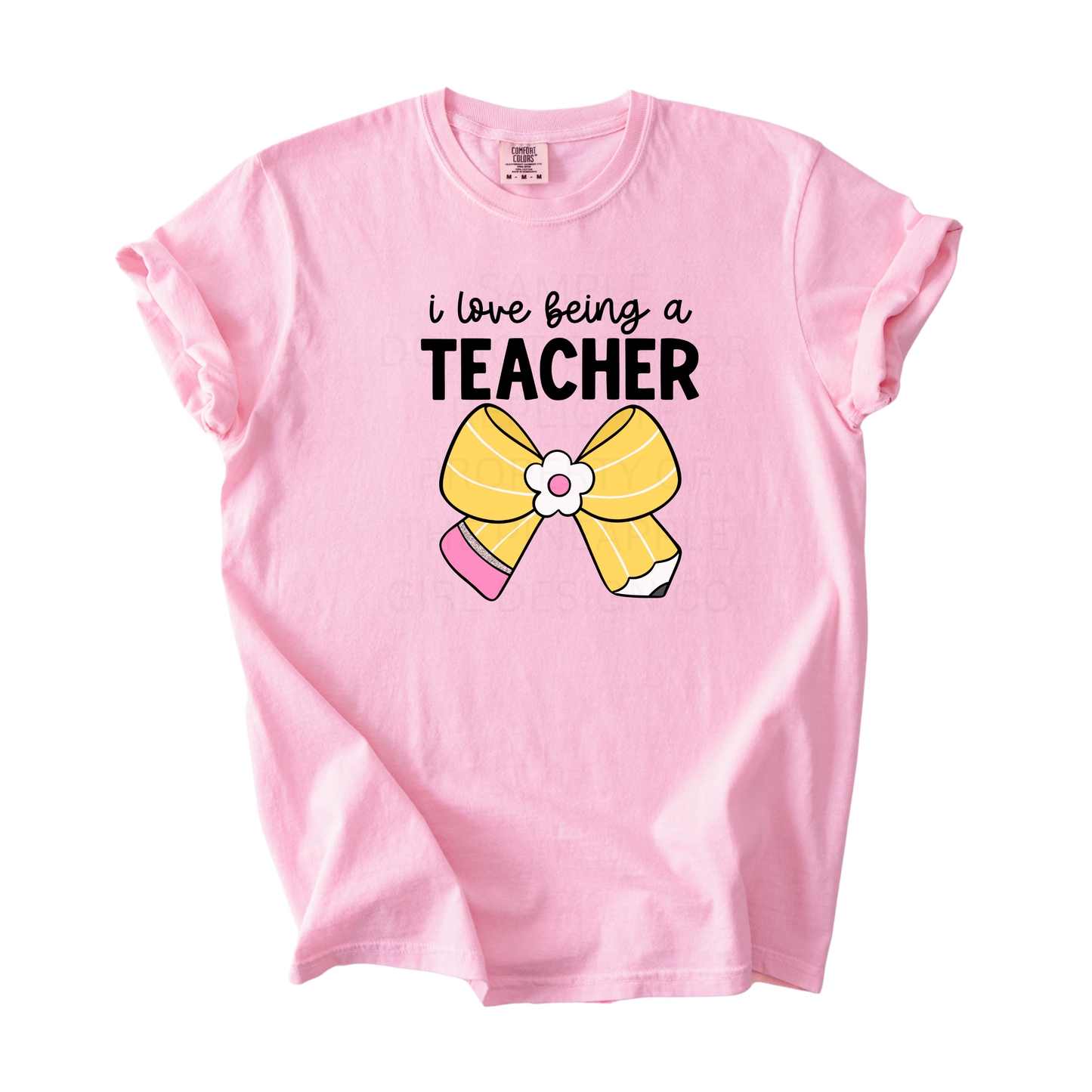 I Love Being A Teacher Bow Tee