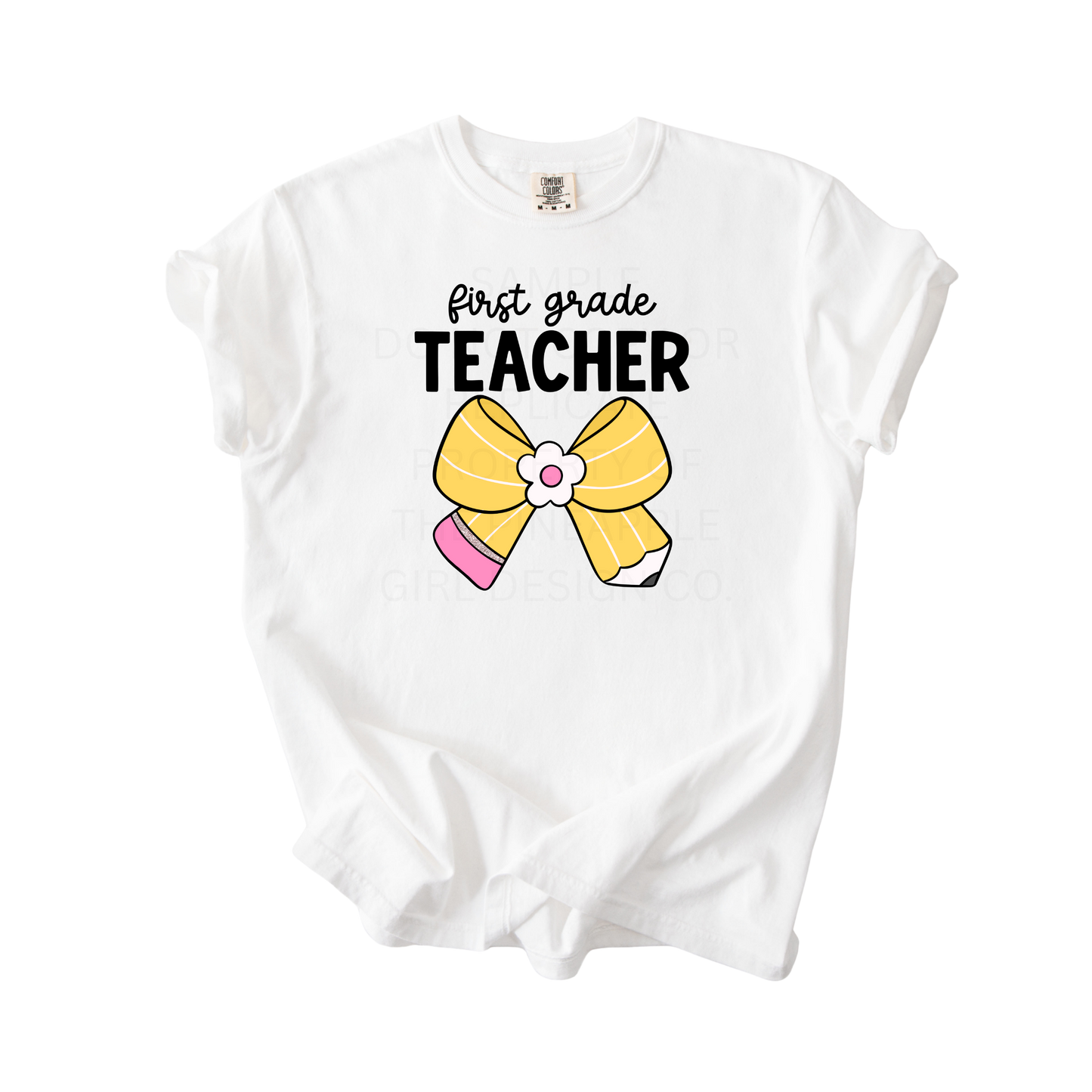 1st Grade Teacher Bow Tee