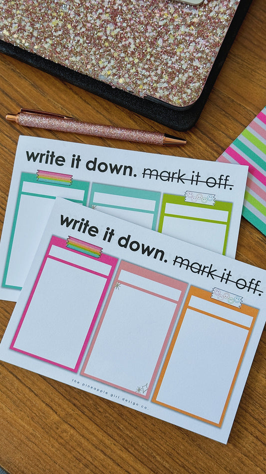 Write it Down, Mark it Off | Double-Sided Note Pad
