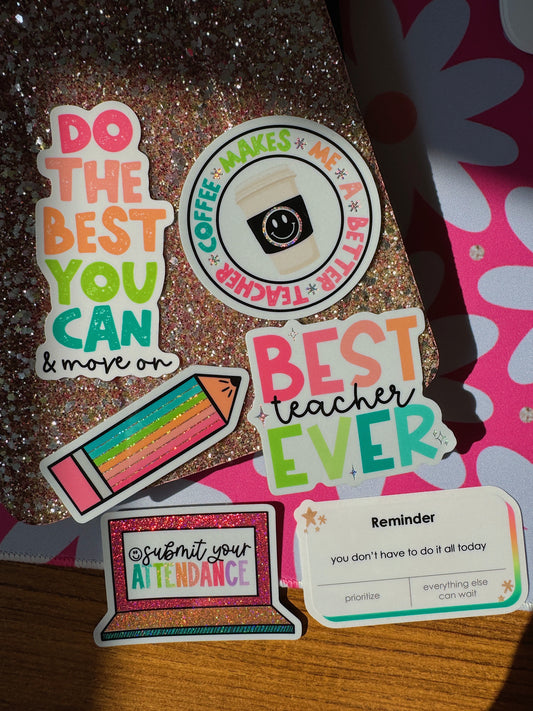 Coffee Makes Me A Better Teacher Glitter Sticker
