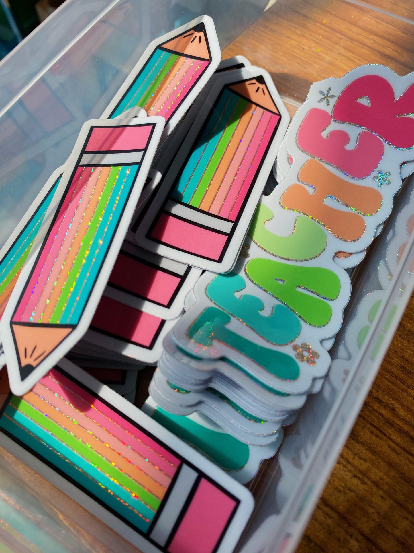 Pencil Glitter Sticker