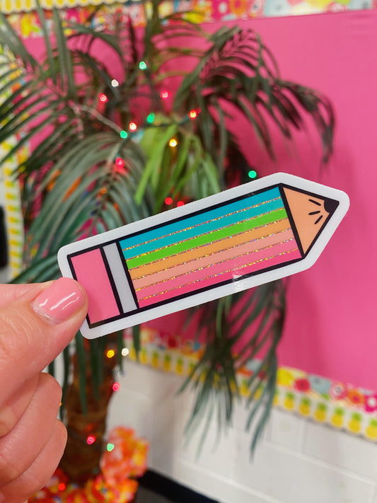 Pencil Glitter Sticker