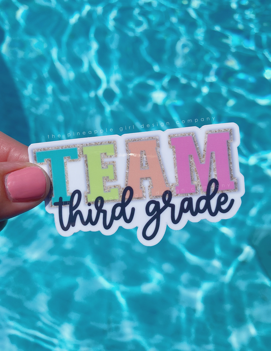 Team Third Grade Sticker | Varsity Collection