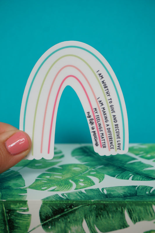 Rainbow Affirmations Sticker
