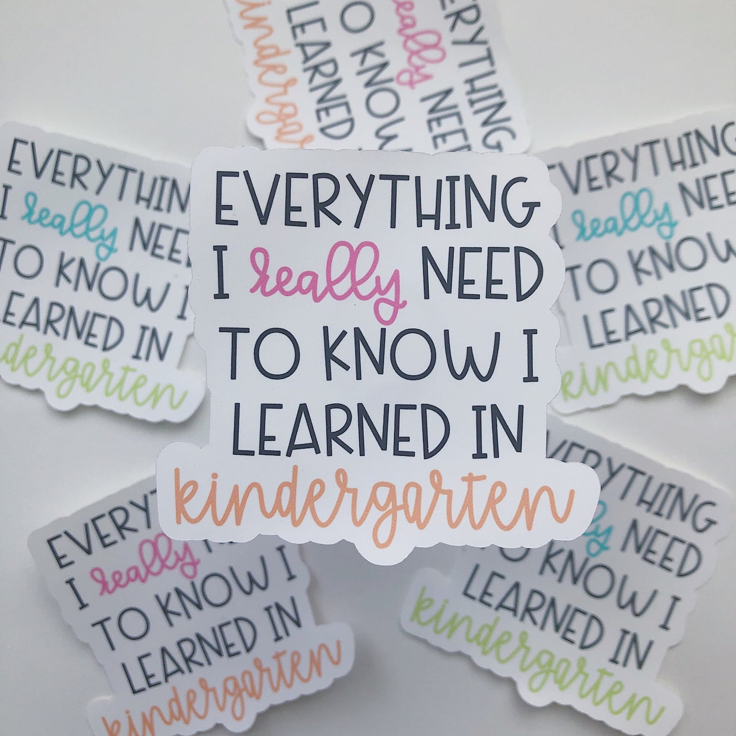 I Learned it in Kindergarten Sticker | Blue/Green