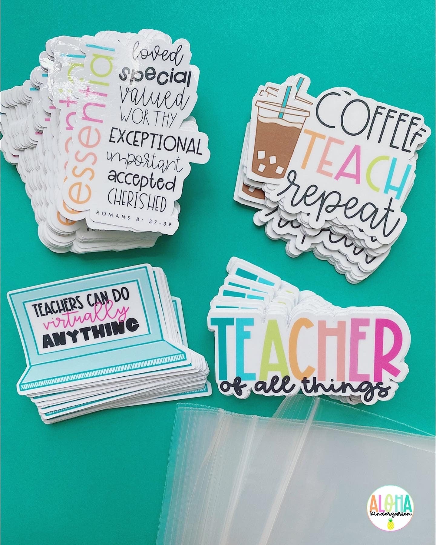 Coffee Teach Repeat Sticker