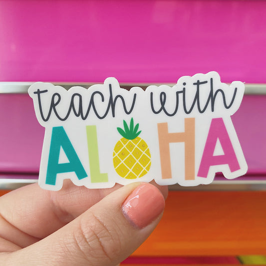 Teach with Aloha Sticker
