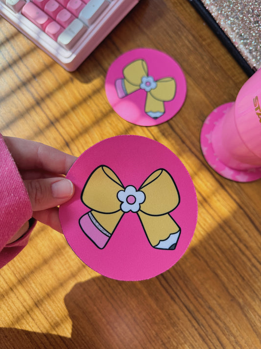 Pink Bow Coaster