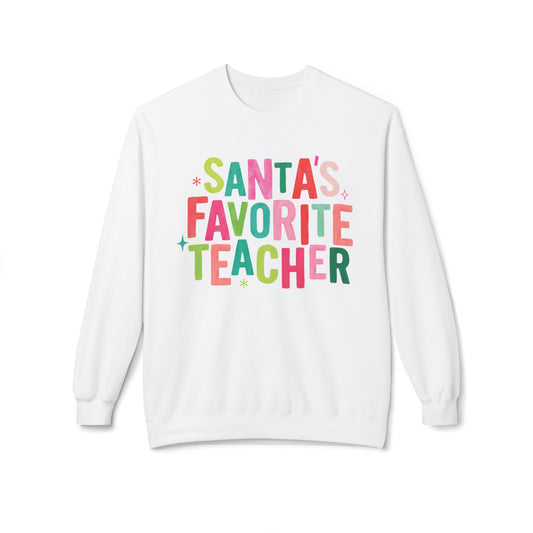 Santa's Favorite Teacher Crewneck Sweatshirt