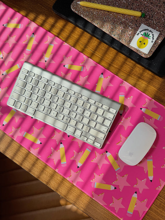 Pink Pencil Desk Pad