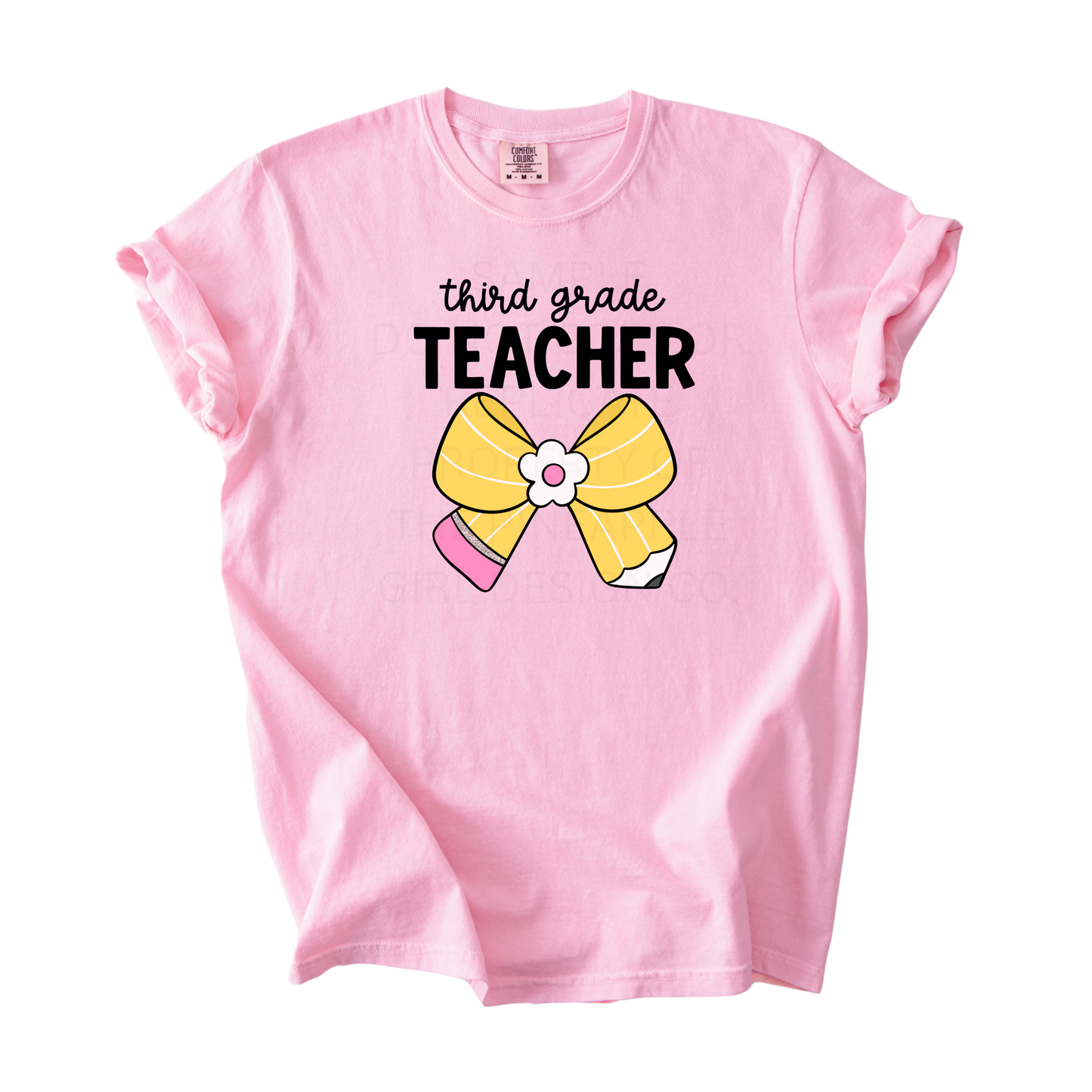 3rd Grade Teacher Bow Tee