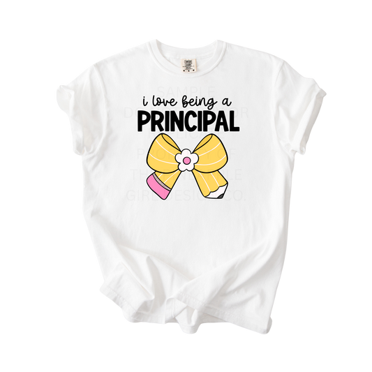 I Love Being A Principal Bow Tee