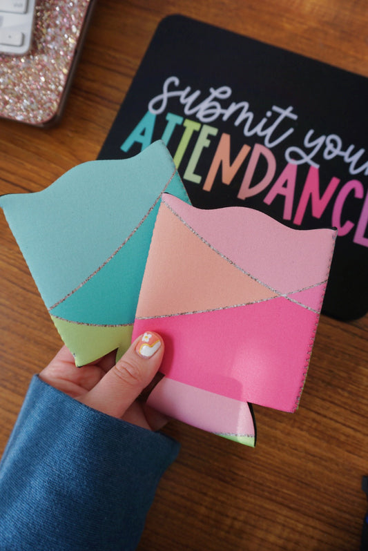 Rainbow Glitter Koozie